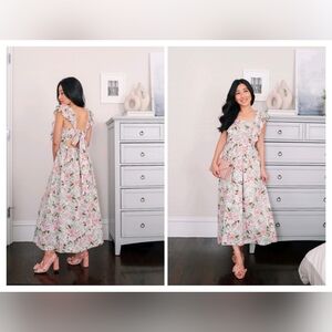 En Saison Floral Maxi Dress - Pink and Green